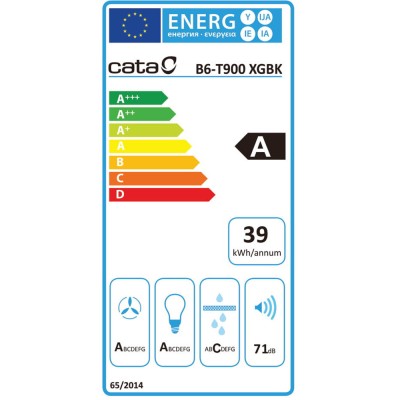 Απορροφητήρας καμινάδα CATA B6-T900XGBK μήκους 90cm με ισχύ max 750m3/h Απορροφητήρας καμινάδα CATA B6-T900XGBK μήκους 90cm με ισχύ max 750m3/h