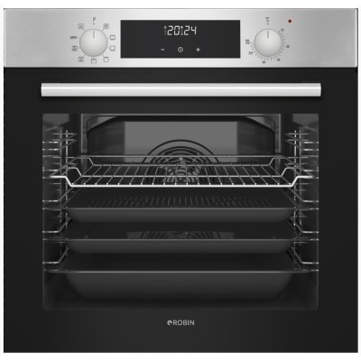 Φούρνος Multifunction AirFry Robin BN-61AF INOX 76lt μαζί με inox εστία 5 ζωνών Π59,7xΒ54,3xΥ59cm Φούρνος Multifunction AirFry Robin BN-61AF INOX 76lt μαζί με inox εστία 5 ζωνών Π59,7xΒ54,3xΥ59cm