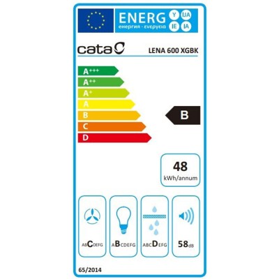Απορροφητήρας καμινάδα LENA-600XGBK μήκους 60cm με ισχύ max 500m3/h & μαύρη γυάλινη καμινάδα Απορροφητήρας καμινάδα LENA-600XGBK μήκους 60cm με ισχύ max 500m3/h & μαύρη γυάλινη καμινάδα