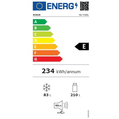Ψυγειοκαταψύκτης Robin RB-458 BL μαύρος 293lt Π60xΒ60xΥ186cm με σύστημα Full No Frost Ψυγειοκαταψύκτης Robin RB-458 BL μαύρος 293lt Π60xΒ60xΥ186cm με σύστημα Full No Frost