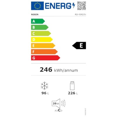 Ψυγειοκαταψύκτης Robin RB-484DIN σκούρο INOX 322lt Π59,5xΒ63,5xΥ185,5cm με σύστημα Full No Frost Ψυγειοκαταψύκτης Robin RB-484DIN σκούρο INOX 322lt Π59,5xΒ63,5xΥ185,5cm με σύστημα Full No Frost
