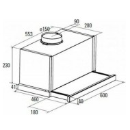 Συρόμενος απορροφητήρας INOX CATA TF-6600 DURALUM μήκος 60cm ισχύ max 1115m³/h