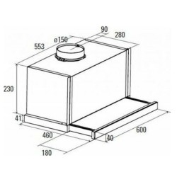 Συρόμενος απορροφητήρας INOX CATA TF-6600 DURALUM μήκος 60cm ισχύ max 1115m³/h
