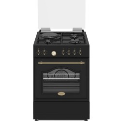 Κουζίνα υγραερίου και ρεύματος Robin BN-72 GRAY ρετρό σχεδιασμού γκρι ανθρακί 60lt με 4 εστίες Υ85cmxΠ60cmxΒ85cm