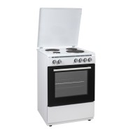 Ηλεκτρική Κουζίνα Robin Bt-64 λευκή με 4 εστίες εμαγιέ φούρνος 65lt Π60xΒ60xΥ85cm