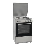 Ηλεκτρική Κουζίνα Robin Bt-64 Inox με 4 εστίες εμαγιέ φούρνος 65lt Π60xΒ60xΥ85cm