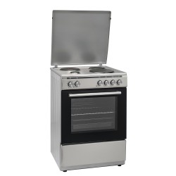 Ηλεκτρική Κουζίνα Robin Bt-64 Inox με 4 εστίες εμαγιέ φούρνος 65lt Π60xΒ60xΥ85cm