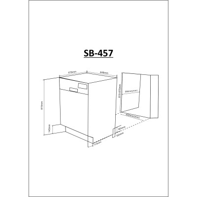 Εντοιχισμένο πλυντήριο πιάτων Robin SB-457 INOX με μάσκα για 11 σερβίτσια πλάτος 45cm Εντοιχισμένο πλυντήριο πιάτων Robin SB-457 INOX με μάσκα για 11 σερβίτσια πλάτος 45cm
