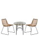 Σετ τραπεζαρία κήπου APPIUS φυσικό/μαύρο μέταλλο/Rattan/γυαλί με 2 καρέκλες 
