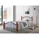 Κρεβάτι ημίδιπλο CONCORDIA μαύρο/βελανιδιά μέταλλο/ξύλο (για στρώμα 110x200cm)