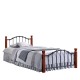 Κρεβάτι ημίδιπλο CONCORDIA μαύρο/βελανιδιά μέταλλο/ξύλο (για στρώμα 110x200cm)