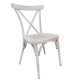 Καρέκλα αντικέ εξωτερικού χώρου CHAD σε λευκό χρώμα από αλουμίνιο διαστάσεων 44x52x87cm