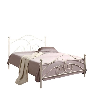 Κρεβάτι μεταλλικό λευκό χρώμα  CECIL διαστάσεων 212x160x118cm