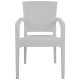 Καρέκλα κήπου σε χρώμα λευκό με επένδυση Rattan διαστάσεων 58x55x87cm