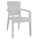 Καρέκλα κήπου σε χρώμα λευκό με επένδυση Rattan διαστάσεων 58x55x87cm
