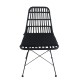 Καρέκλα κήπου ALFONSE σε μαύρο μέταλλο/Rattan διαστάσεων 47x62x81cm