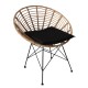 Καρέκλα κήπου AELIUS σε φυσικό/μαύρο μέταλλο/Rattan διαστάσεων 72x62x78cm