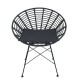 Καρέκλα κήπου AELIUS σε μαύρο μέταλλο/Rattan διαστάσεων 72x62x78cm