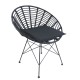 Καρέκλα κήπου AELIUS σε μαύρο μέταλλο/Rattan διαστάσεων 72x62x78cm