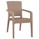 Καρέκλα κήπου με μπράτσα  χρώμα Cappuccino κατασκευασμένη από Rattan διαστάσεων 58x55x87cm