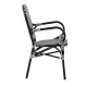 Καρέκλα εξωτερικού χώρου BOALI χρώμα μαύρο-λευκό κατασκευασμένη από αλουμίνιο και Rattan 41x45x92cm