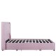 Κρεβάτι διπλό ANNONA βελούδο σε ανοιχτό ροζ  κατάλληλο για στρώμα 160x200cm