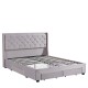 Κρεβάτι διπλό ANNONA Ivory βελούδο κατάλληλο για στρώμα 160x200cm