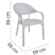 Καρέκλα εξωτερικού χώρου  Eco καφέ χρώμα από ανακυκλωμένο πολυπροπυλένιο 59x55x84cm