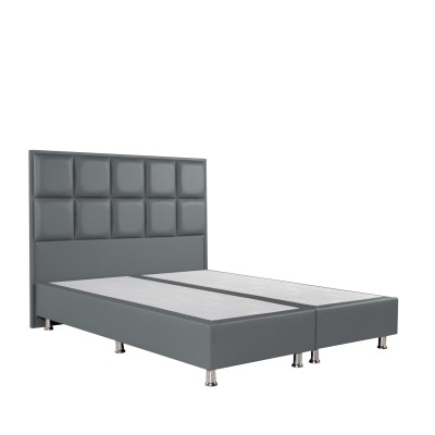 Κρεβάτι CLEMENTINE για στρώμα 160x200cm σε γκρι PU 