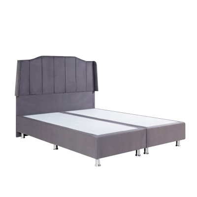 Κρεβάτι για στρώμα 160x200cm BISMUTH σε γκρι βελούδο
