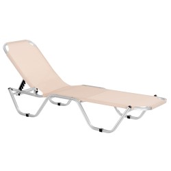 Ξαπλώστρα επαγγελματική Waldo αλουμινίου εκρού 60x195x30cm