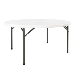 Τραπέζι Catering - συνεδρίου διαστάσεων Φ152x74cm πτυσσόμενο στρόγγυλο σε χρώμα λευκό
