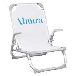 Καρεκλάκι παραλίας ψηλή πλάτη Almira βαρέως τύπου λευκό αλουμινίου 56x70x66cm