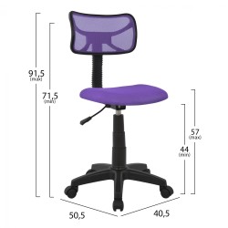Καρέκλα γραφείου akhila σε μωβ χρώμα mesh διαστάσεων 40,5x50,5x91,5 cm.
