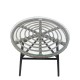 Τραπέζι κήπου ARELLIUS σε γκρι/μαύρο χρώμα από μέταλλο/Rattan/γυαλί διαστάσεων 45x45x46cm