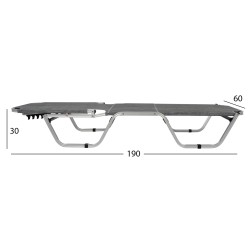 Ξαπλώστρα επαγγελματική Waldo αλουμινίου γκρι 60x195x30cm