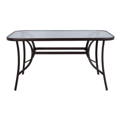 Τραπέζι Bruno 140x80x72Ycm σε χρώμα καφέ μεταλλικό με γυάλινη επιφάνεια Τραπέζι Bruno 140x80x72Ycm σε χρώμα καφέ μεταλλικό με γυάλινη επιφάνεια