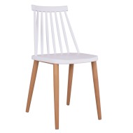 Καρέκλα τραπεζαρίας σε λευκό χρώμα με μεταλλικά πόδια διαστάσεων 43x46,5x82cm VANESSA 