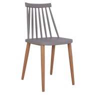 Καρέκλα τραπεζαρίας σε γκρι χρώμα με μεταλλικά πόδια διαστάσεων 43x46,5x82cm VANESSA 