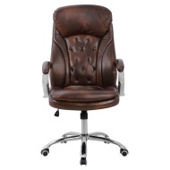 Καρέκλα γραφείου lanisha καφέ διαστάσεων 65x73x125cm