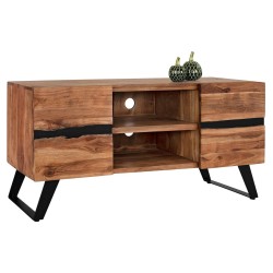 Έπιπλο τηλεόρασης alicia από μασίφ ξύλο ακακίας φυσικό διαστάσεων130x43,5x66,5Υcm