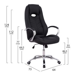 Καρέκλα γραφείου διευθυντική adora σε μαύρο χρώμα