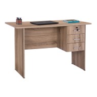 Γραφείο μελαμίνης Hayden διαστάσεων 120x60x75Υcm με 3 συρτάρια σε χρώμα Sonama