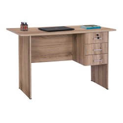 Γραφείο μελαμίνης Hayden διαστάσεων 120x60x75Υcm με 3 συρτάρια σε χρώμα Sonama