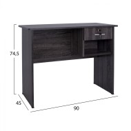 Γραφείο μελαμίνης Hayden με συρτάρι σε γκρι χρώμα 90x45x74,5Ycm