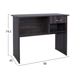 Γραφείο μελαμίνης Hayden με συρτάρι σε γκρι χρώμα 90x45x74,5Ycm