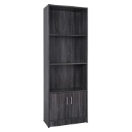 Βιβλιοθήκη μελαμίνης Hayden σε χρώμα ανθρακί διαστάσεων 60x30x174Υcm