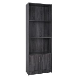 Βιβλιοθήκη μελαμίνης Hayden σε χρώμα ανθρακί διαστάσεων 60x30x174Υcm