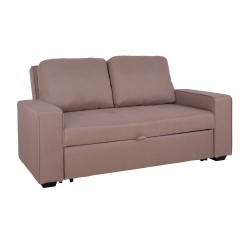 Καναπές κρεβάτι Kanna 2θεσιος με μπεζ ύφασμα διαστάσεων 175x100x83 cm