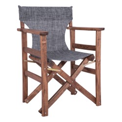 Πτυσσόμενη καρέκλα σκηνοθέτη διαστάσεων 60x51x86cm γκρι με σκελετό σε καρυδί χρώμα ΝΑΞΟΣ Πτυσσόμενη καρέκλα σκηνοθέτη διαστάσεων 60x51x86cm γκρι με σκελετό σε καρυδί χρώμα ΝΑΞΟΣ